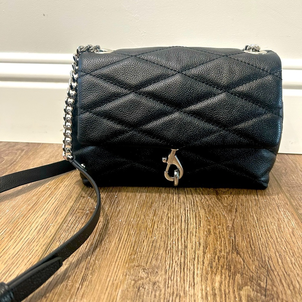 NWT- Rebecca Minkoff Edie Maxi shoulder bag black/silver